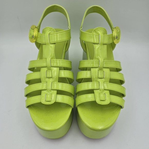 NWOT CIRCUS NY Sam Edelman Golda Platform Sandals—Wasabi (Sparkly Glitter Green) - Picture 5 of 16